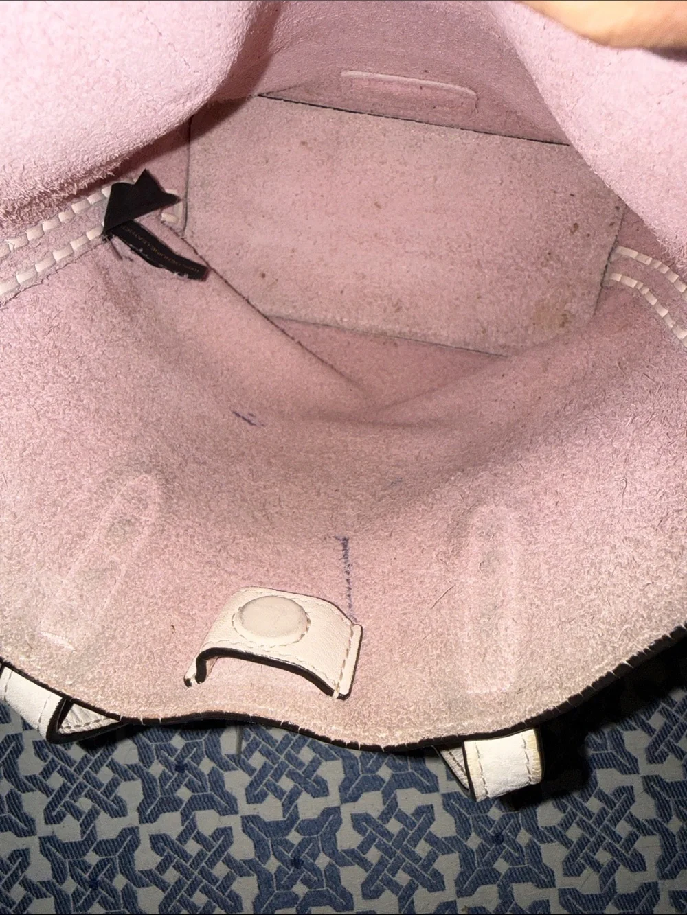 Rebecca Minkoff Unlined 100% Leather Mini Whipstitch Tote in Light Blush